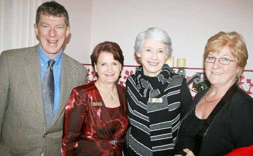 Professor Ian Frazer, Zonta president Lois James, Zonta treasurer Mary Goyne and the combined service clubs dinner MC Margaret Cairns at the combined services dinner at the Abbey of the Roses on Saturday. Professor Ian Frazer, Zonta president Lois James, Zonta treasurer Mary Goyne and the combined service clubs dinner MC Margaret Cairns at the combined services dinner at the Abbey of the Roses on Saturday.